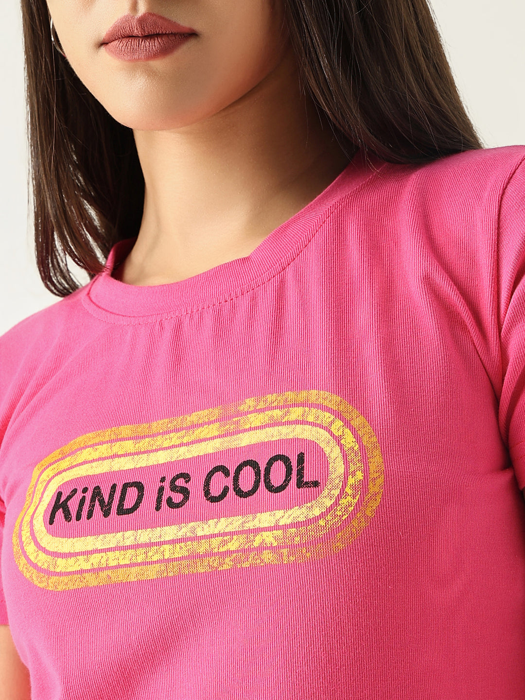 Women Graphic Pink T Shirt