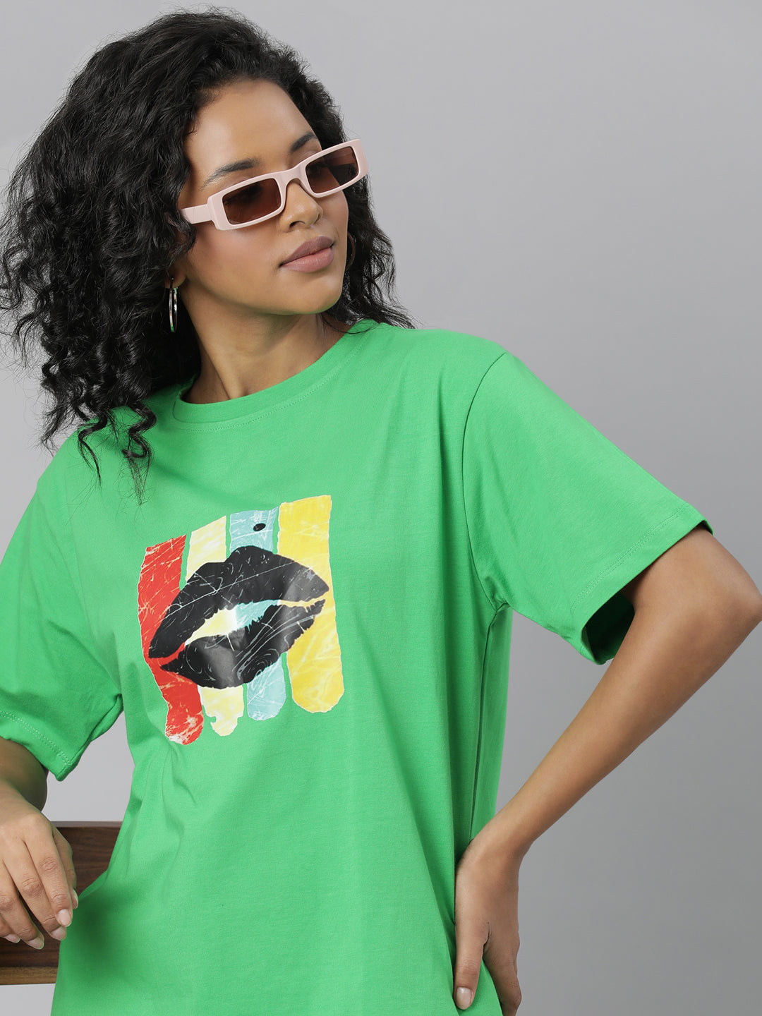 Women Green Graphic T Shirt