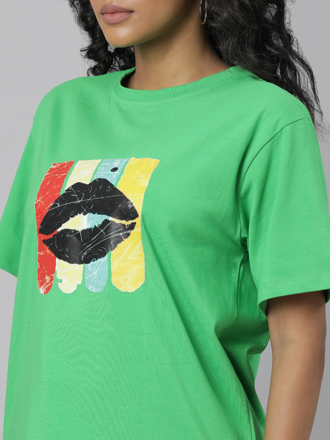 Women Green Graphic T Shirt