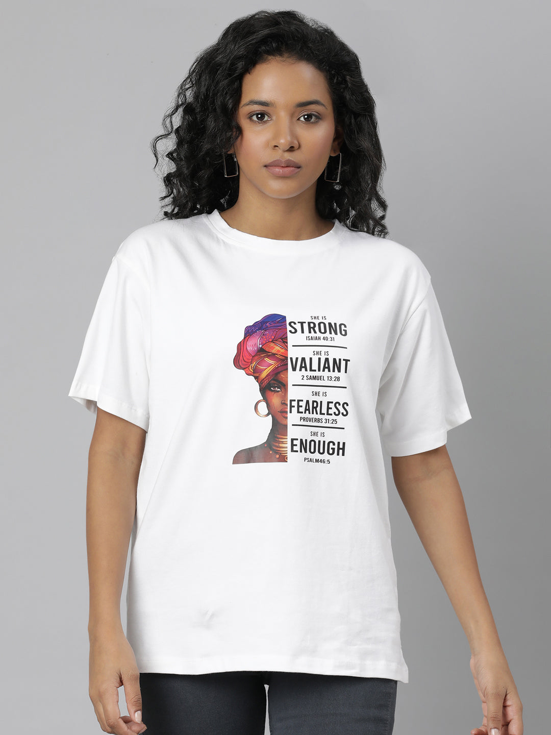 Women White Typography T Shirt