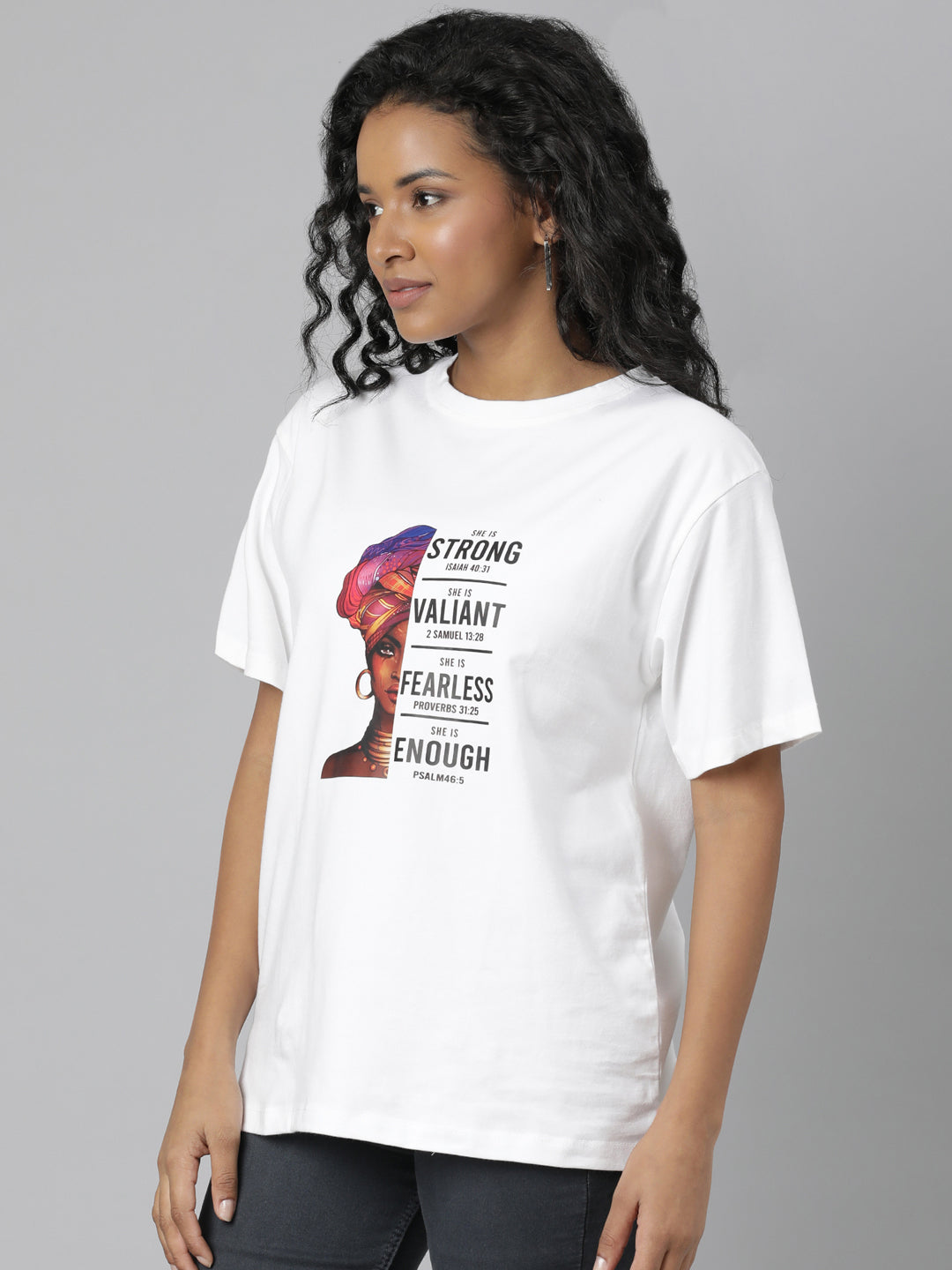 Women White Typography T Shirt
