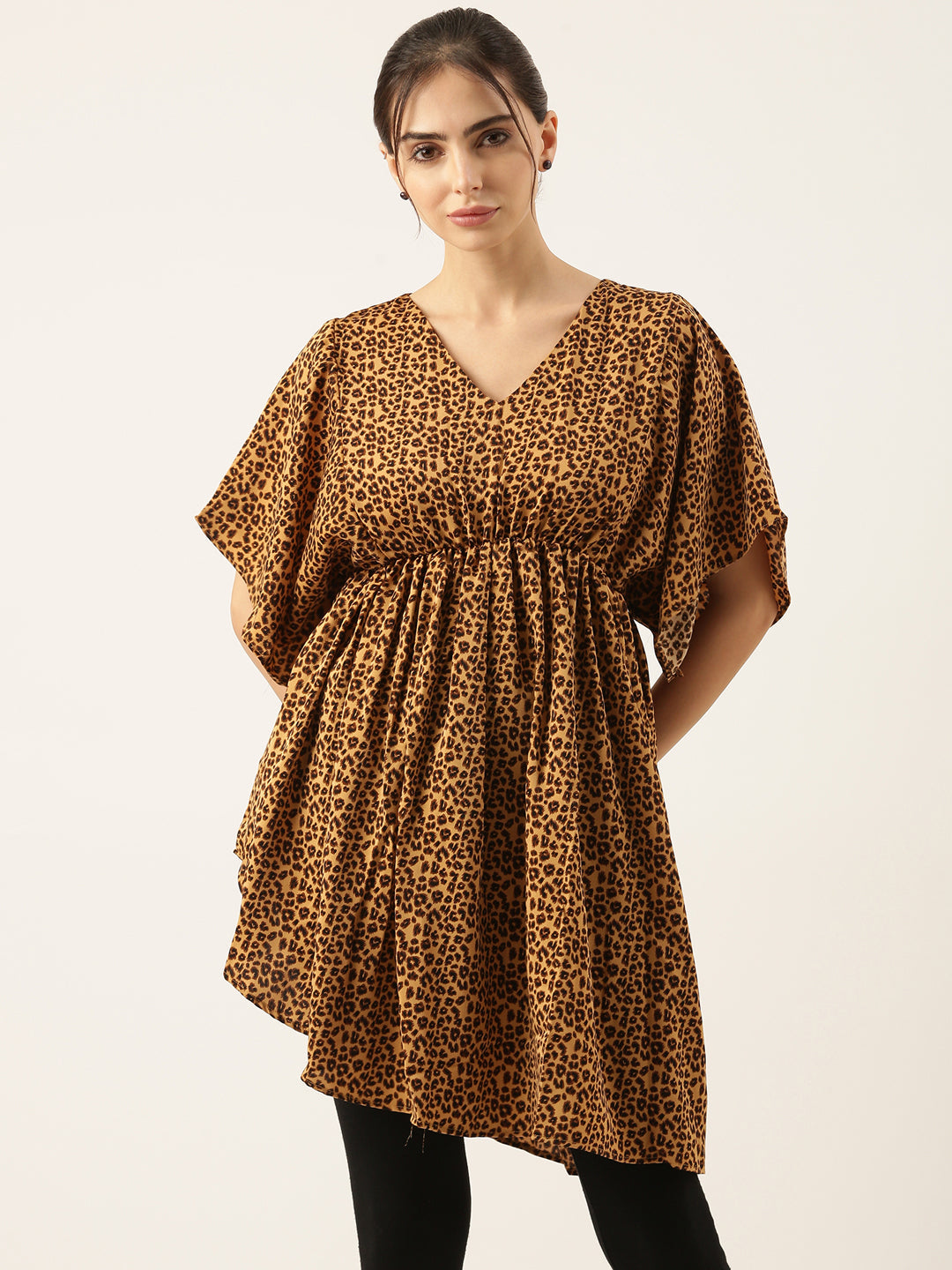 Women Brown Printed Empire Top