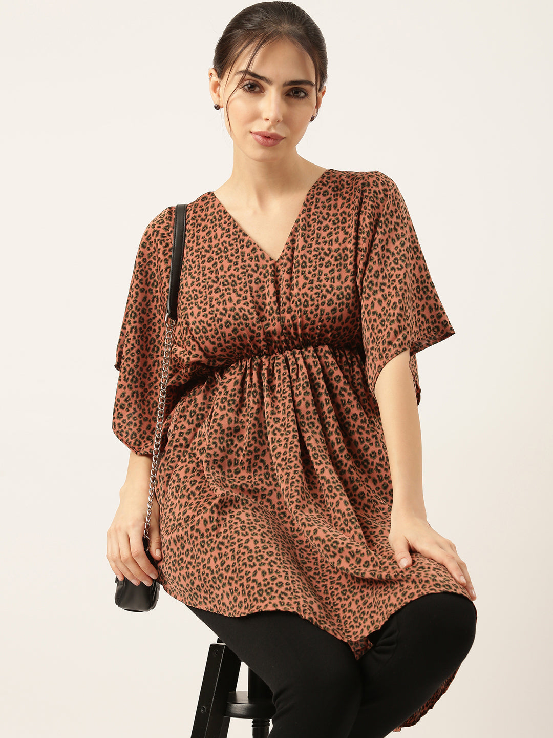 Women's Rust Abstract Empire Top