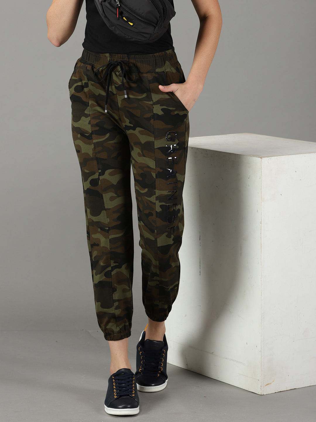 Women Camouflage Olive Trackpant