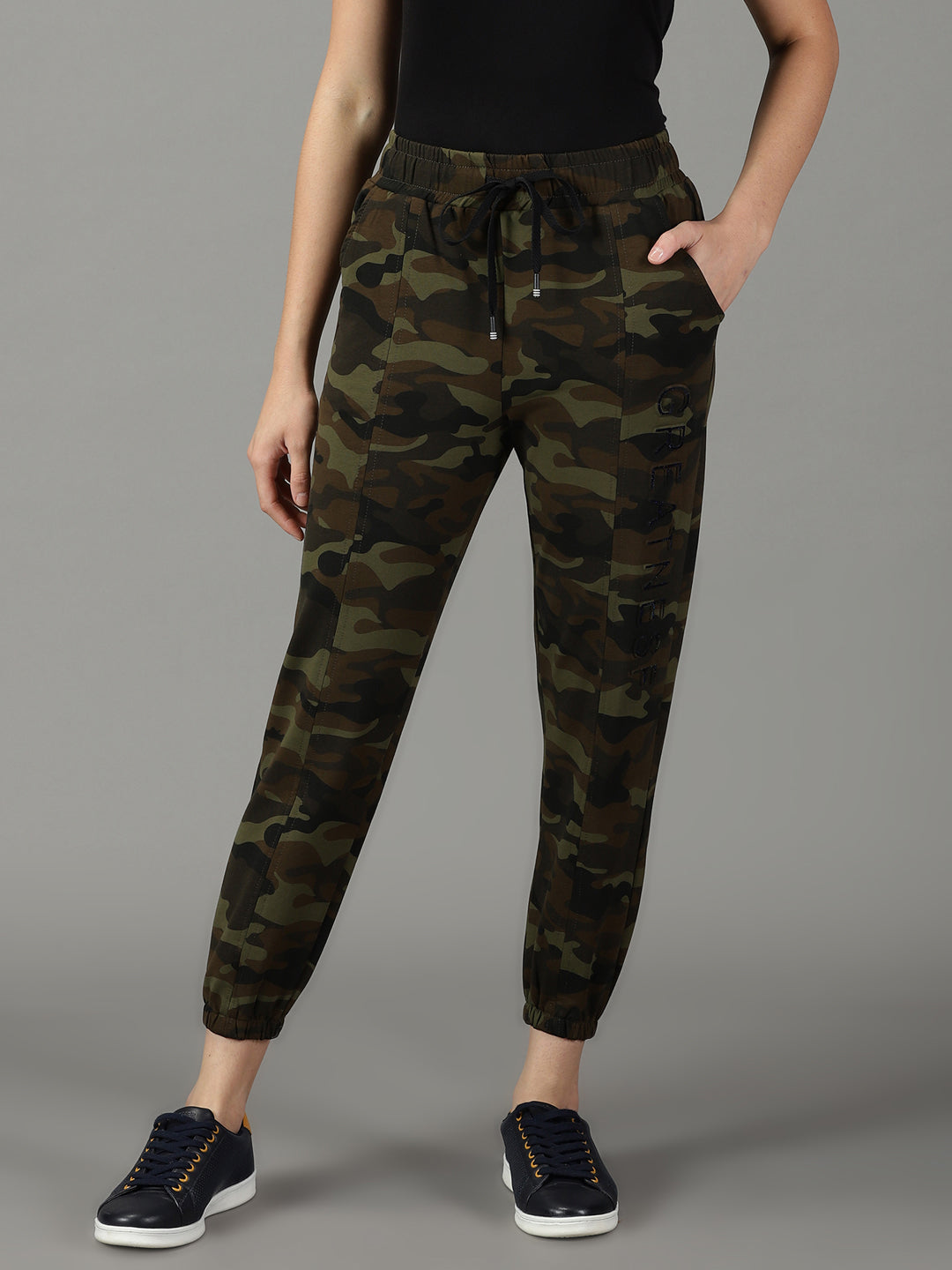 Women Camouflage Olive Trackpant