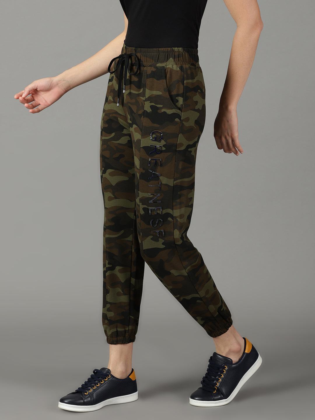 Women Camouflage Olive Trackpant