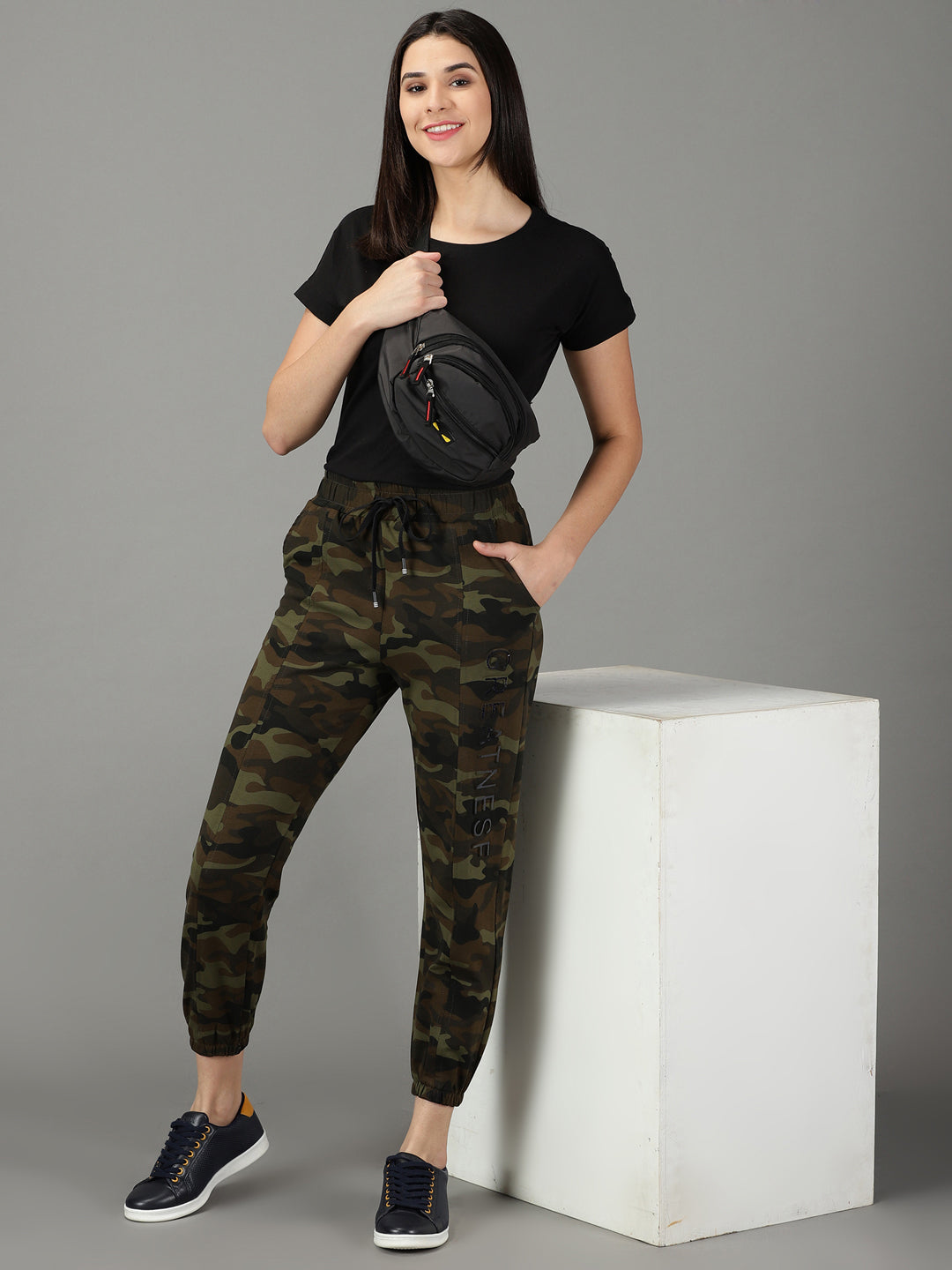 Women Camouflage Olive Trackpant