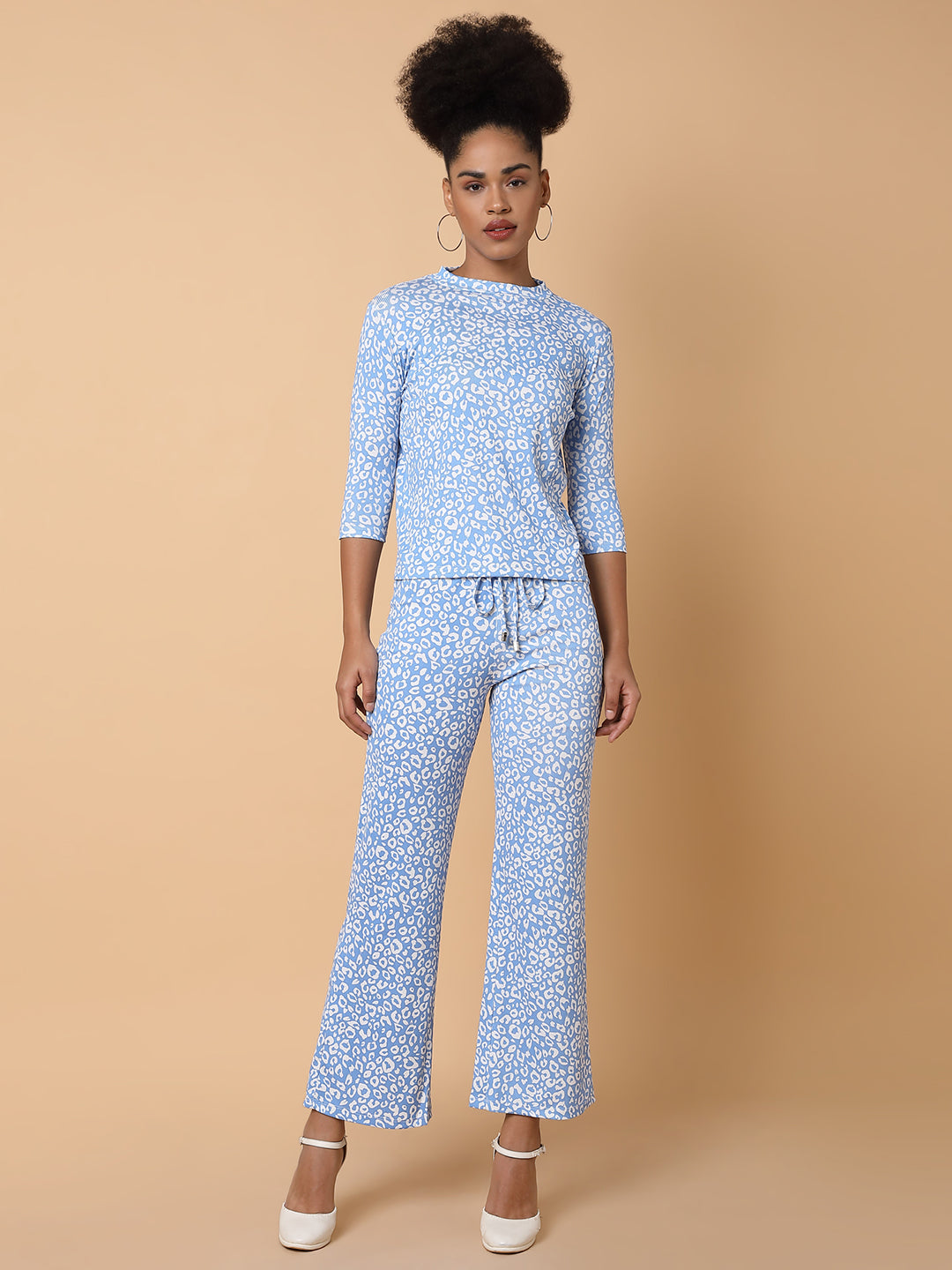 Women Blue Abstract Tracksuit