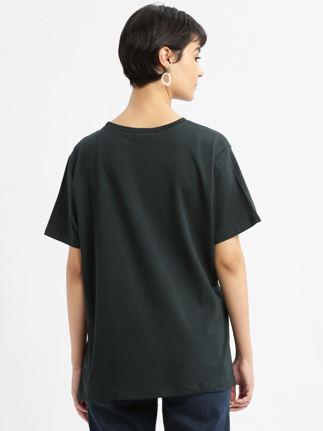 Women Solid Green Top