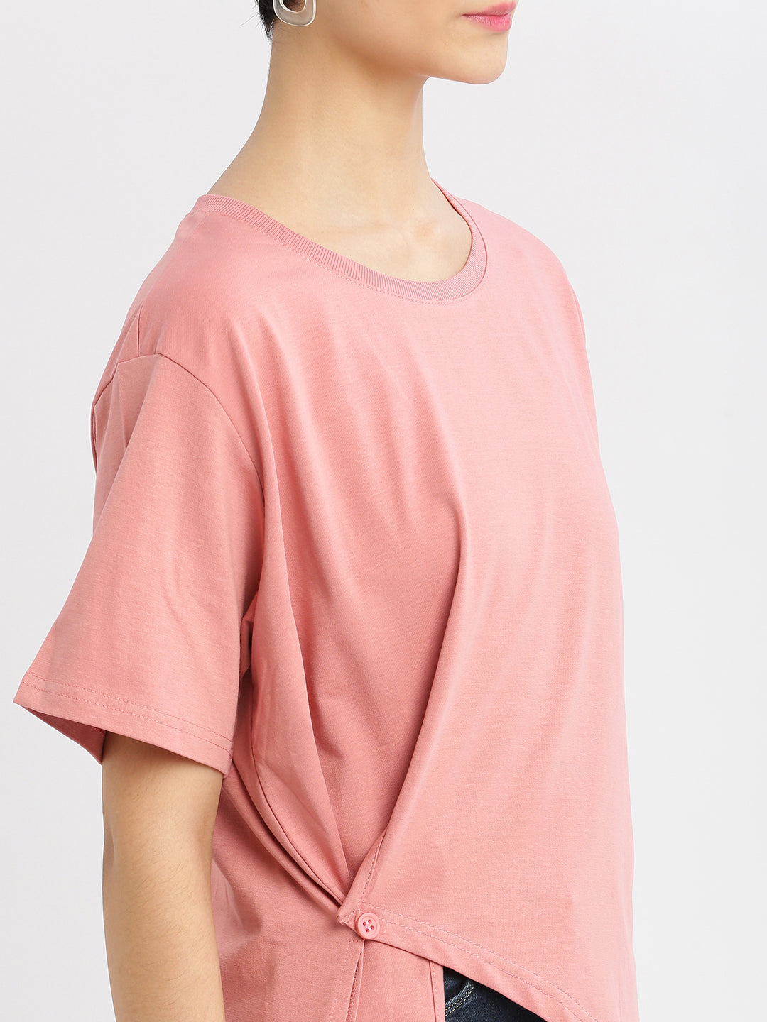 Women Solid Peach Top