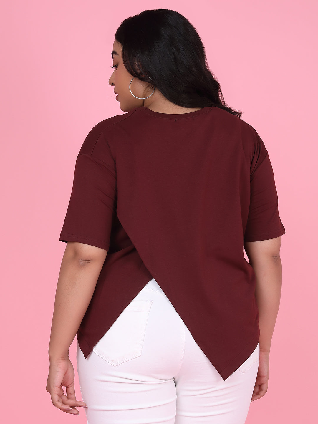 Women Solid Maroon Top