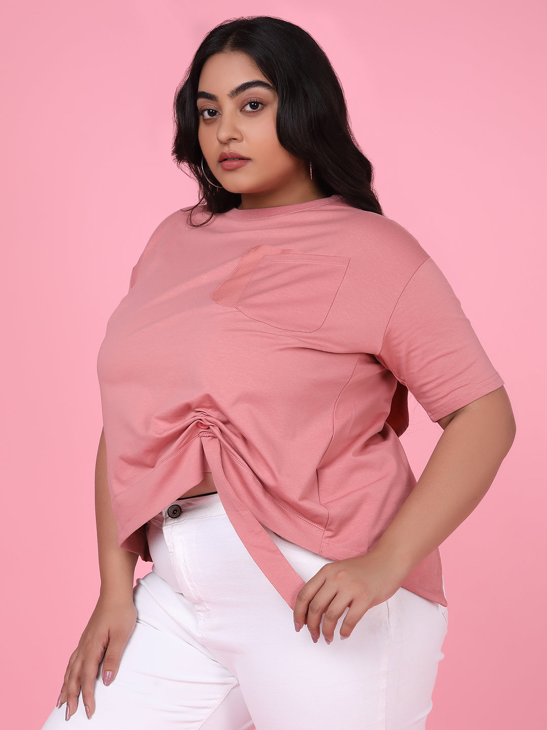 Women Solid Peach Top