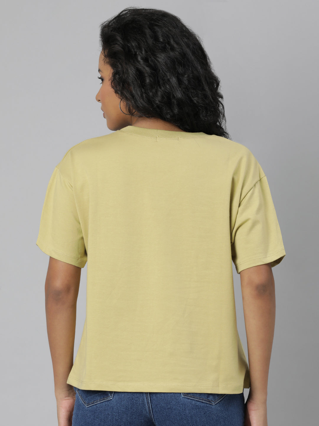 Women Solid Mustard T Shirt
