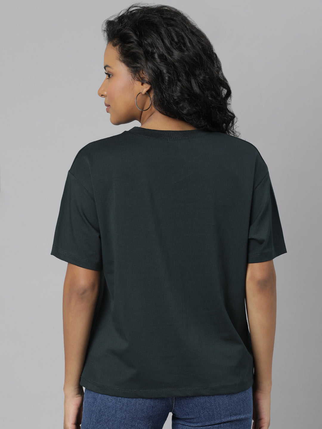 Women Solid Green T Shirt