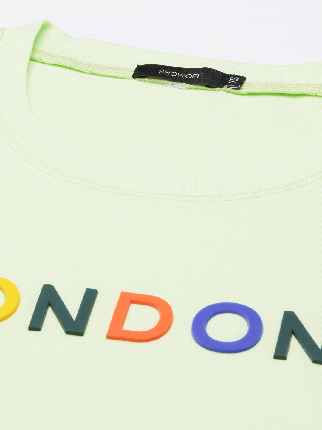 Women Lime Green Typography T Shirt