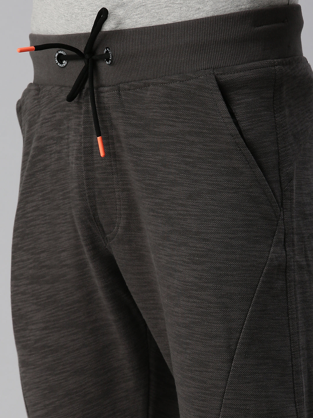 Men Solid Grey Straight Fit Trackpant