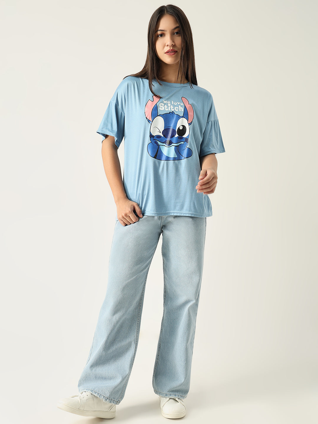 Women Graphic Blue T Shirt