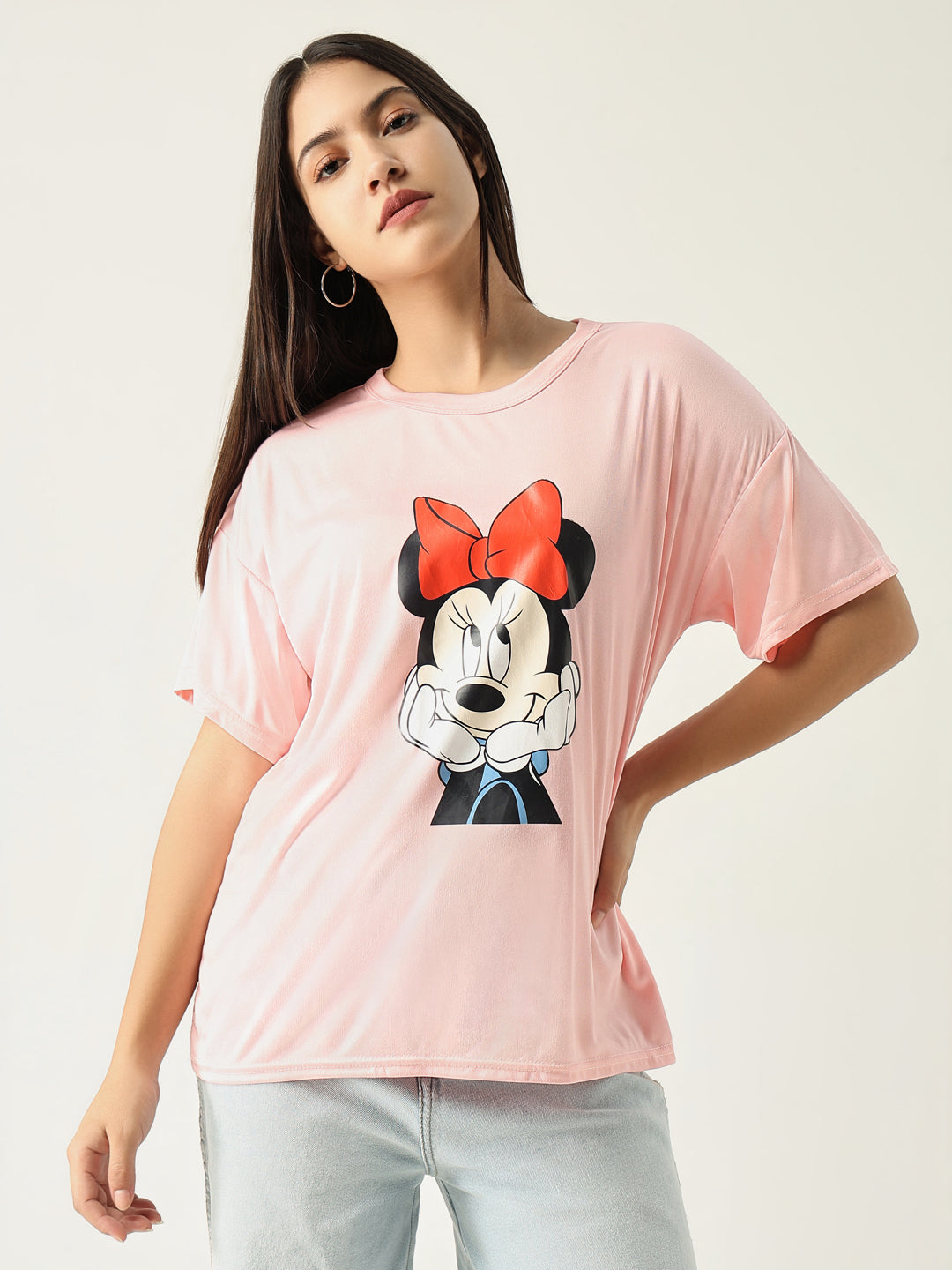 Women Graphic Pink T Shirt