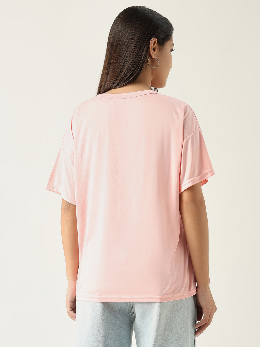 Women Graphic Pink T Shirt