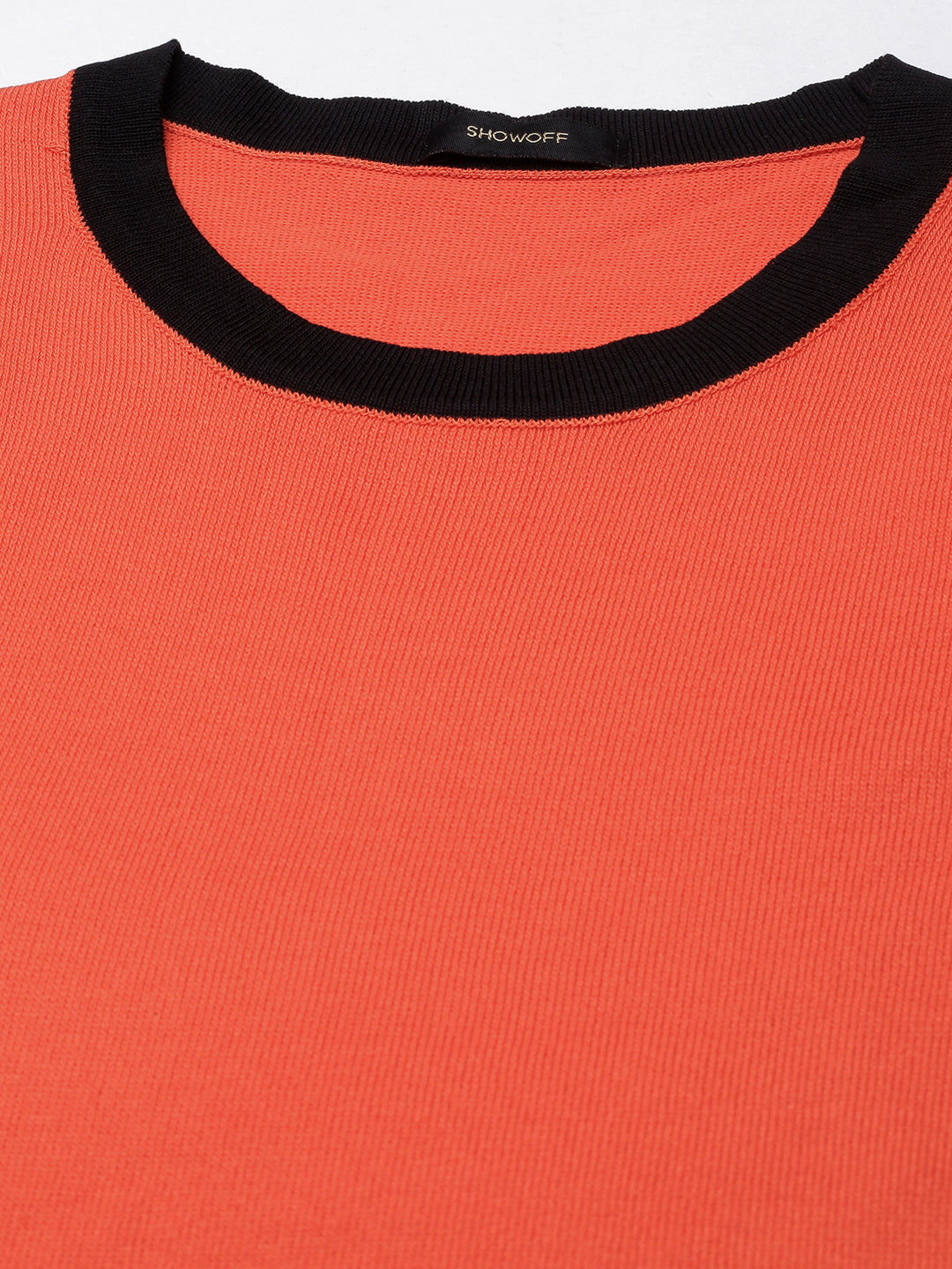 Women Orange Solid Fitted Top