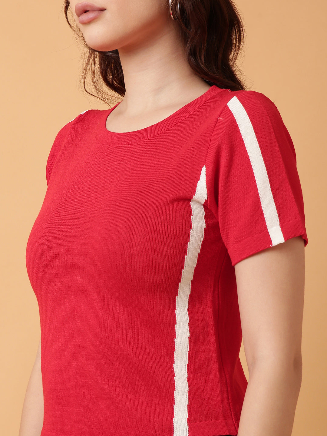 Women Red Solid Top