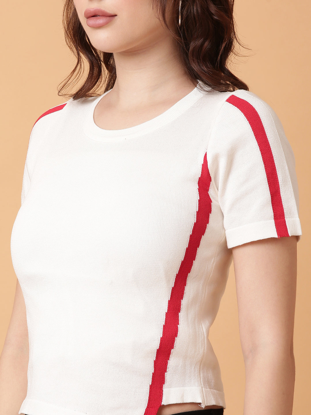 Women White Solid Top