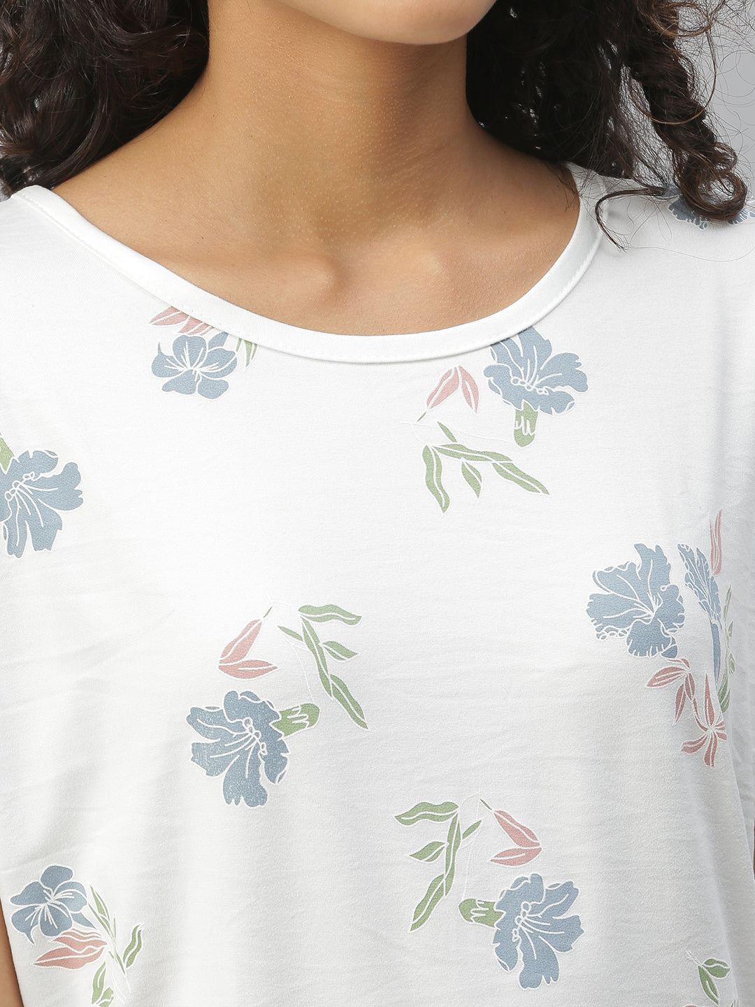 Women Printed White Top