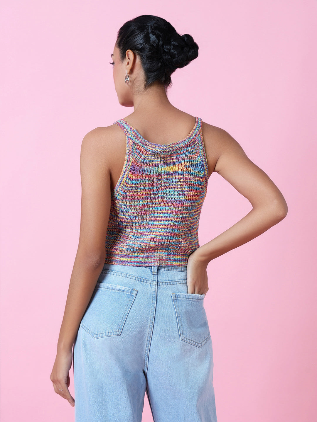 Women Multi Solid Fitted Crop Top