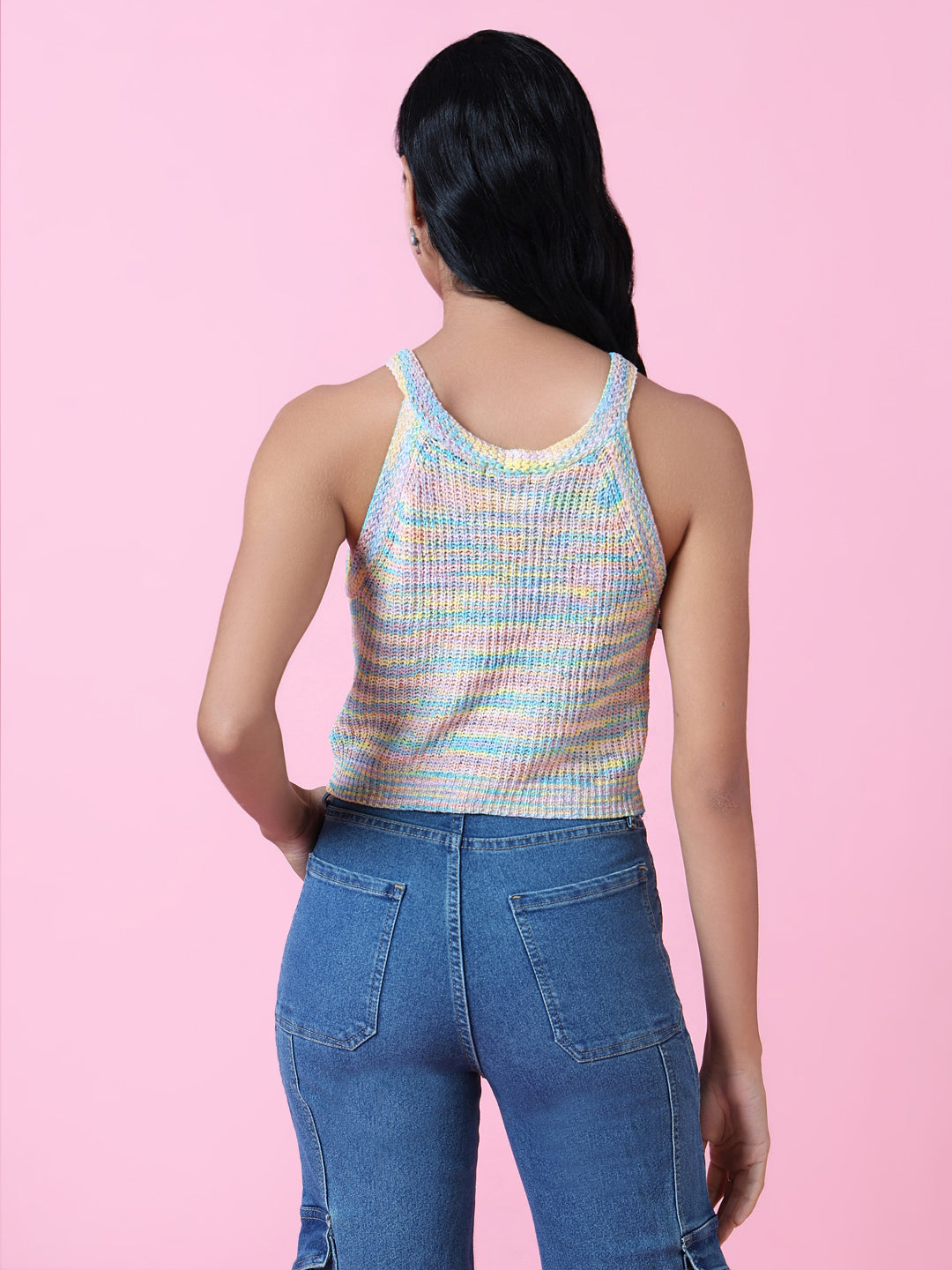 Women Multi Solid Fitted Crop Top