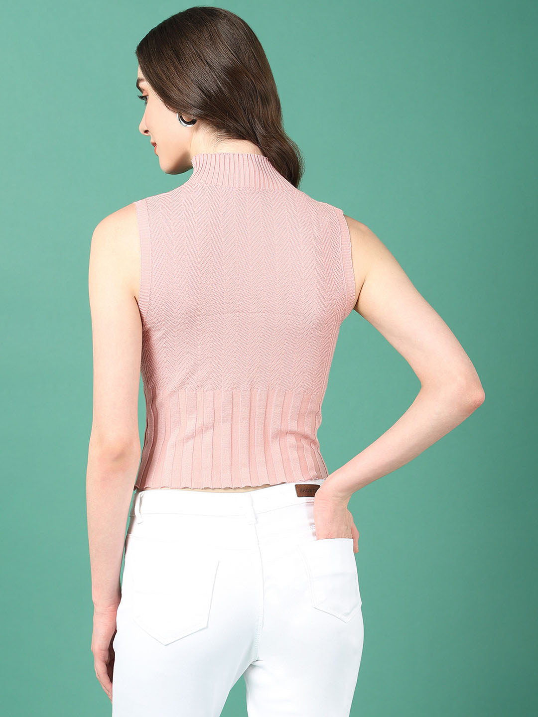 Women Peach Solid Top