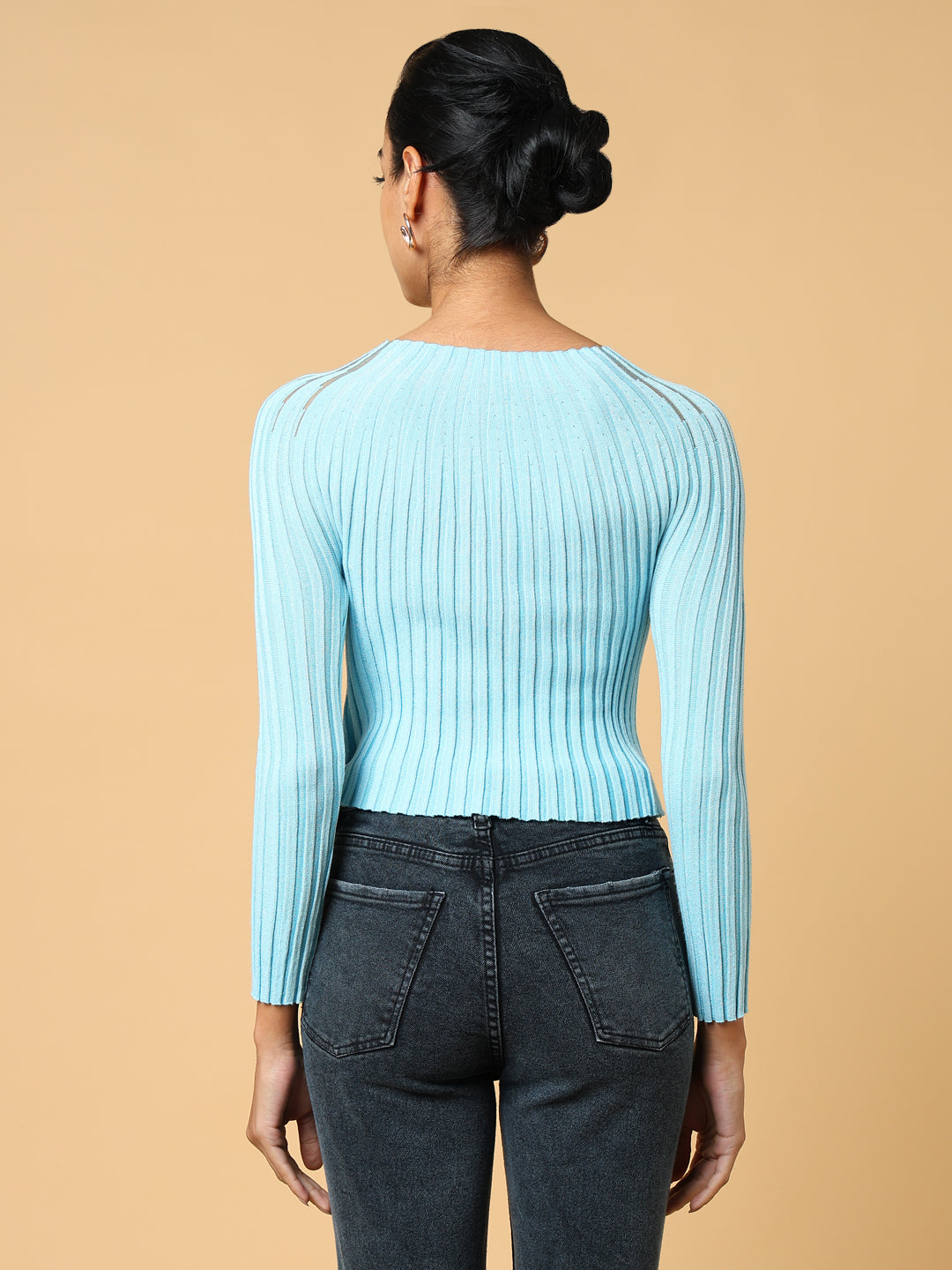 Women Blue Solid Top