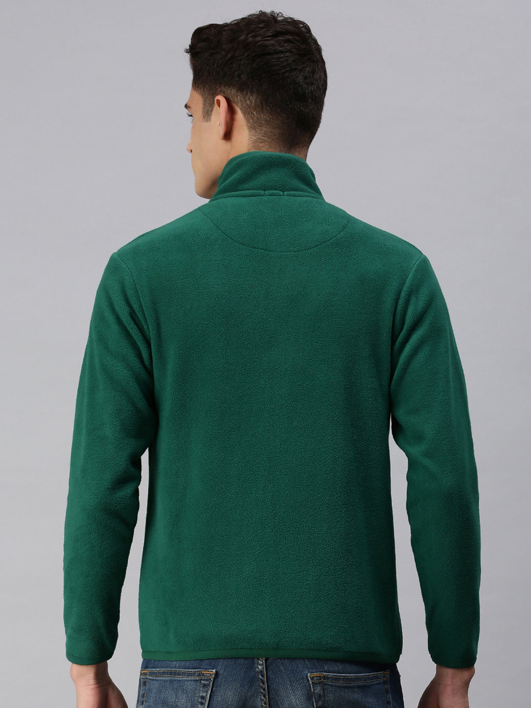Men Solid Green Sweatshirt