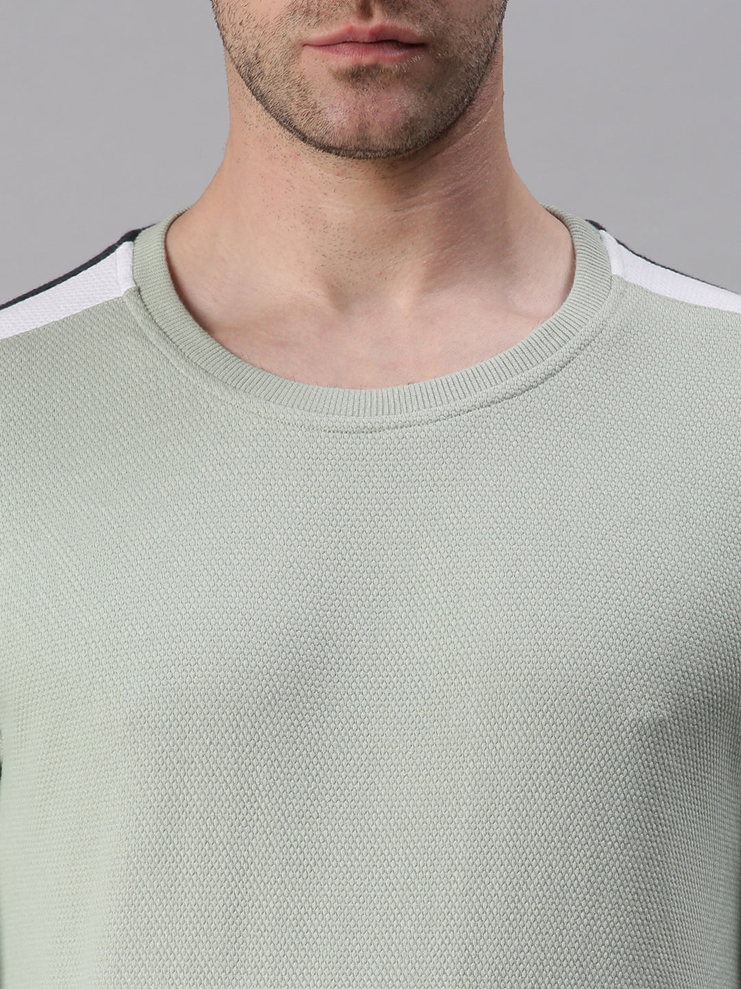 Men Striped Green Sweatshirt