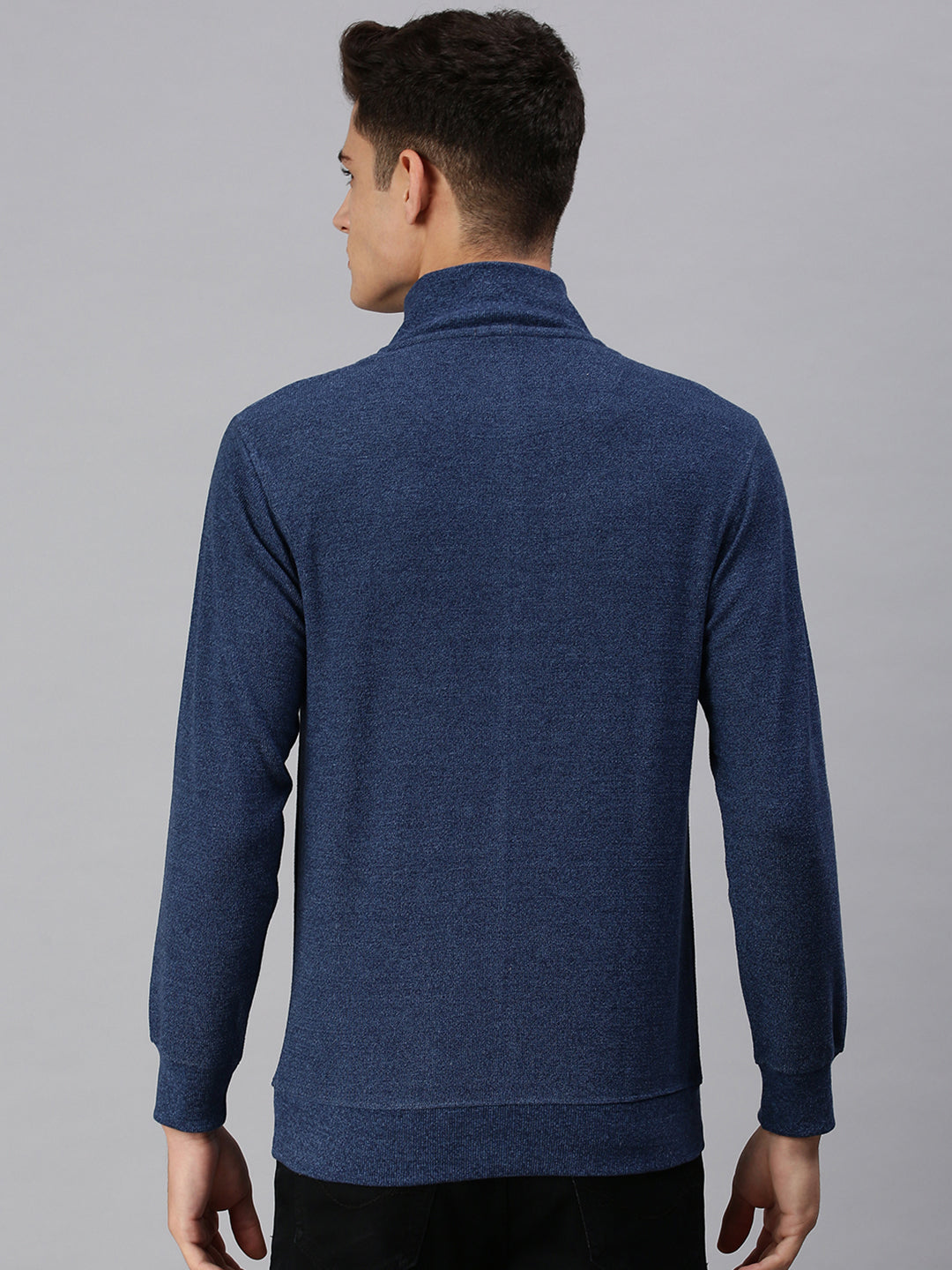 Men Solid Blue Sweatshirt