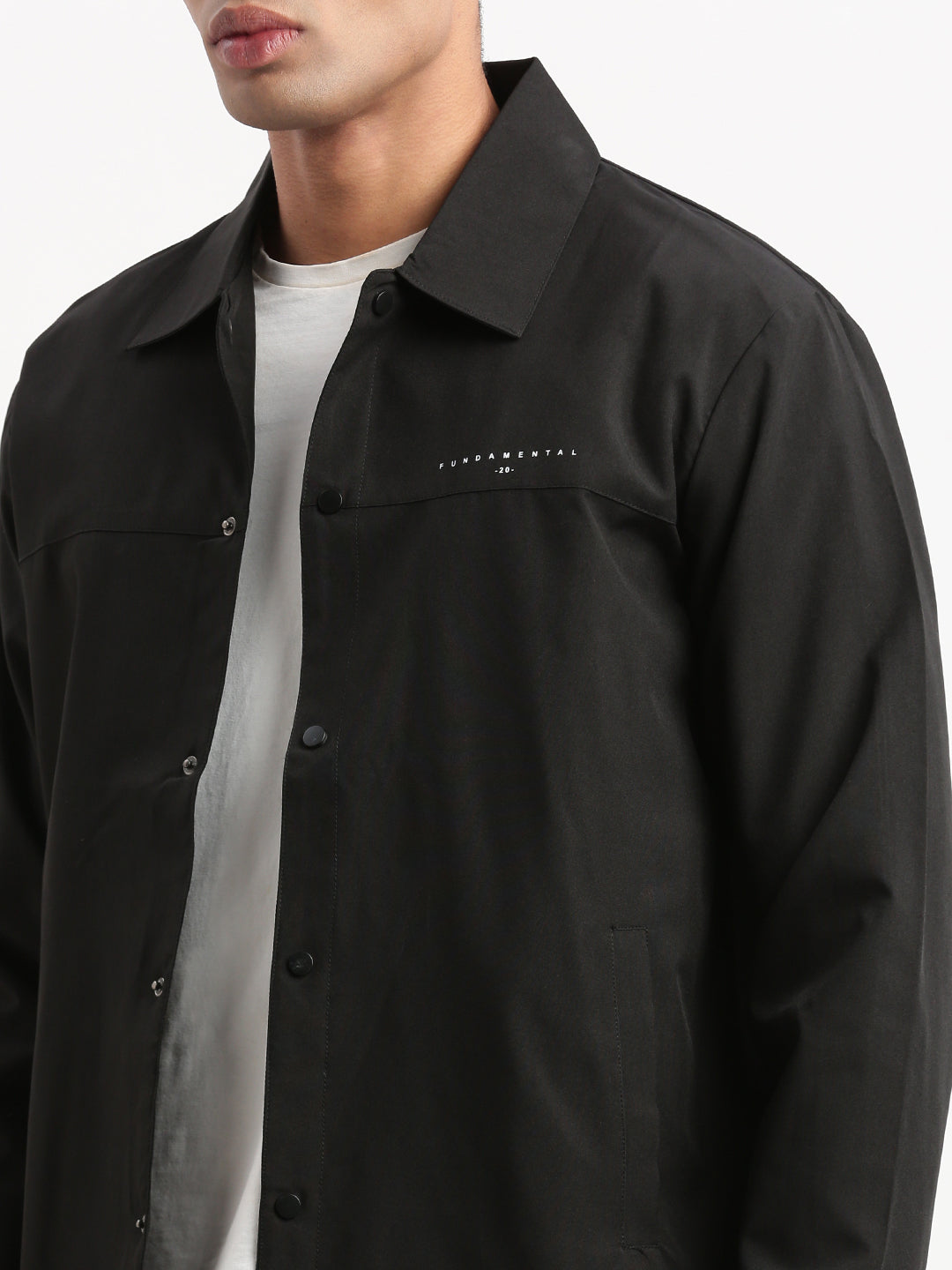 Men Spread Collar Black Solid Tailored Jacket