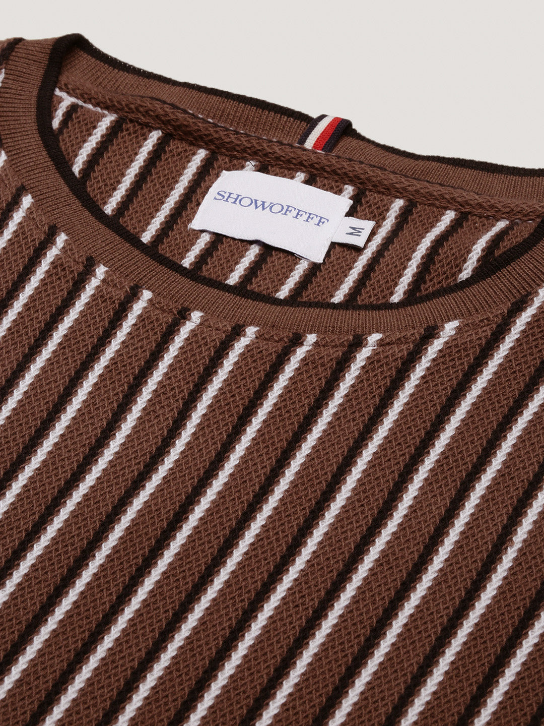 Men Brown Striped T Shirt