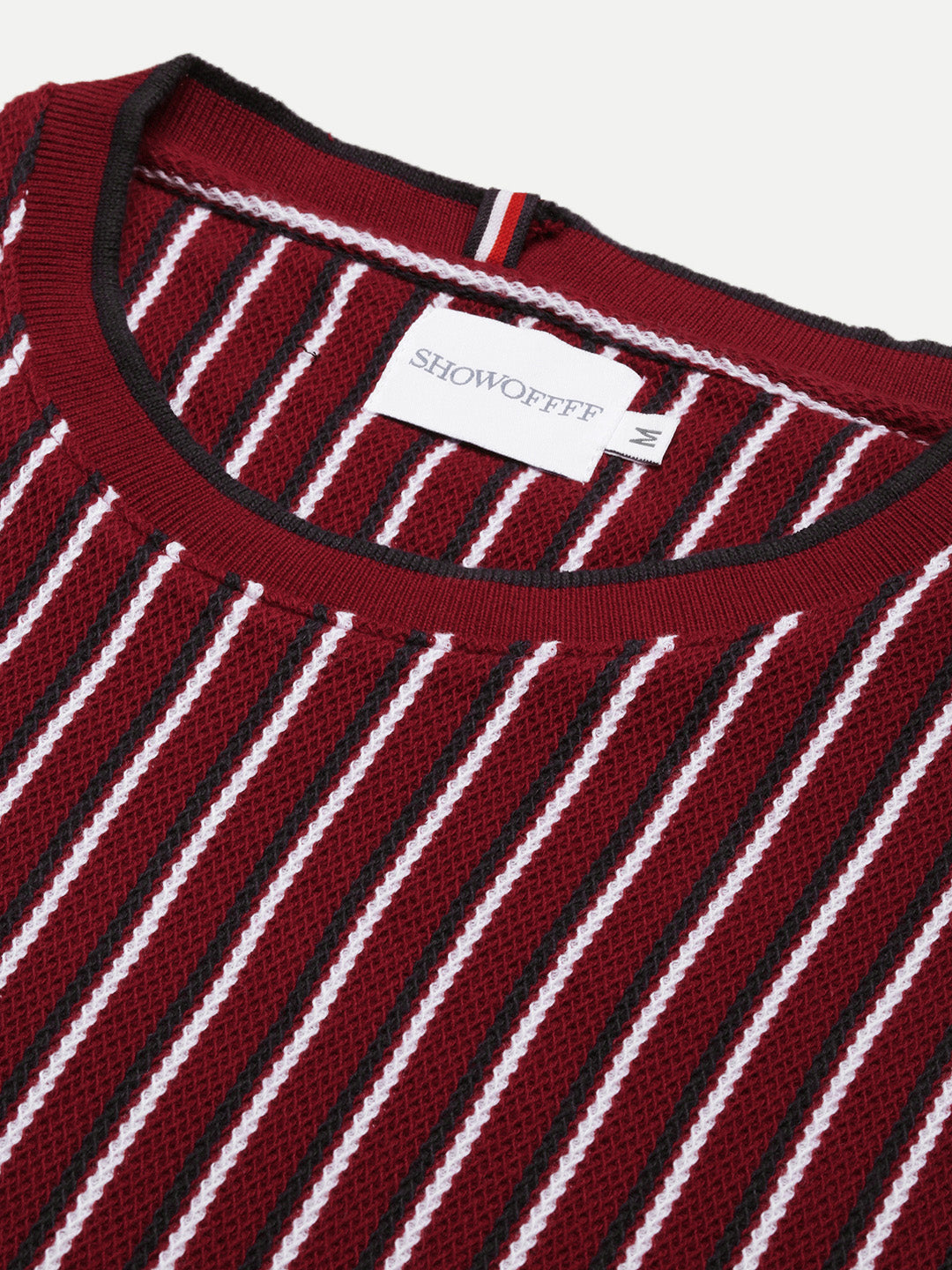 Men Red Striped T Shirt