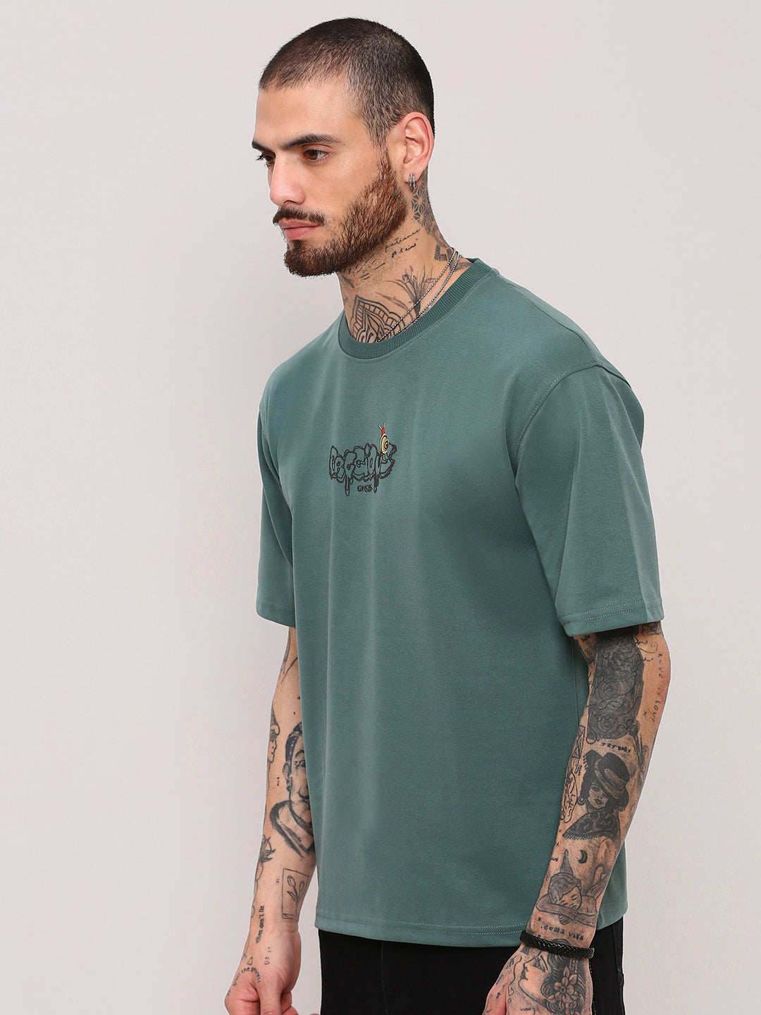 Men Green Graphic T Shirt