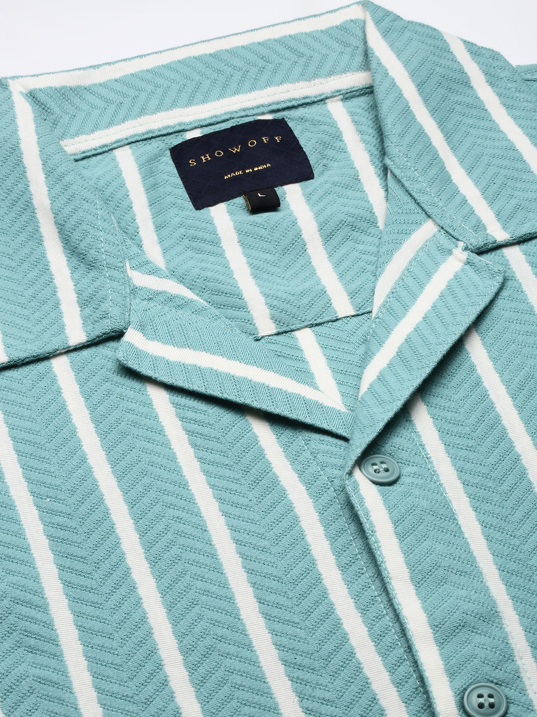 Men Striped Blue Relaxed Fit Shirt