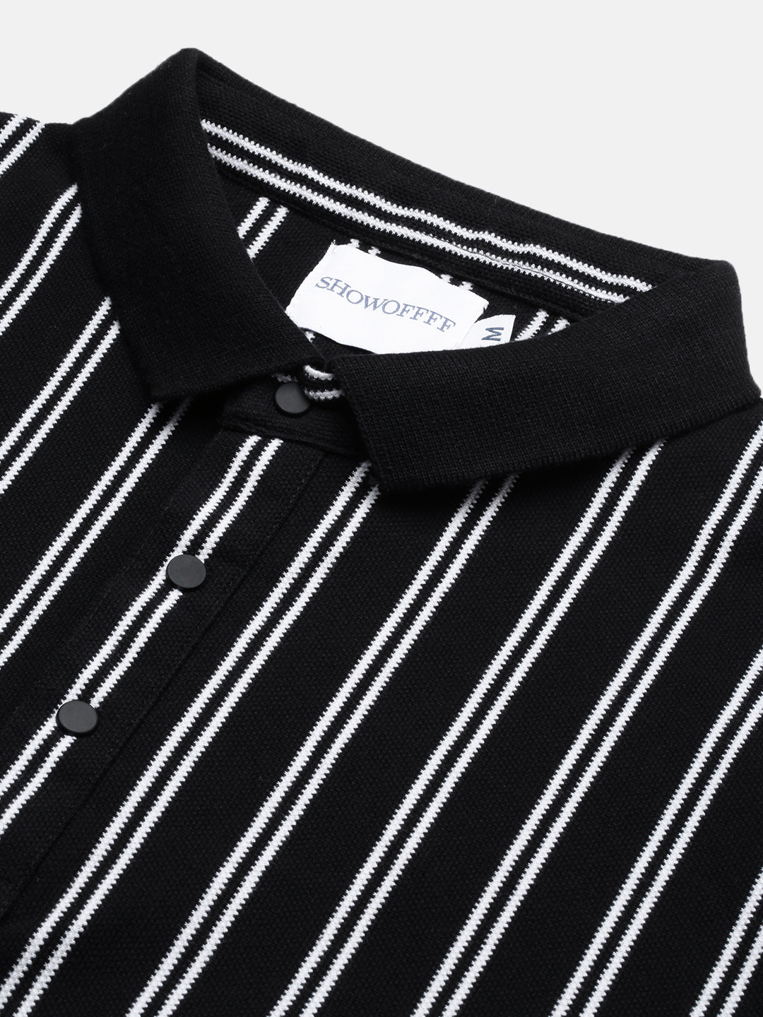 Men Black Striped T Shirt