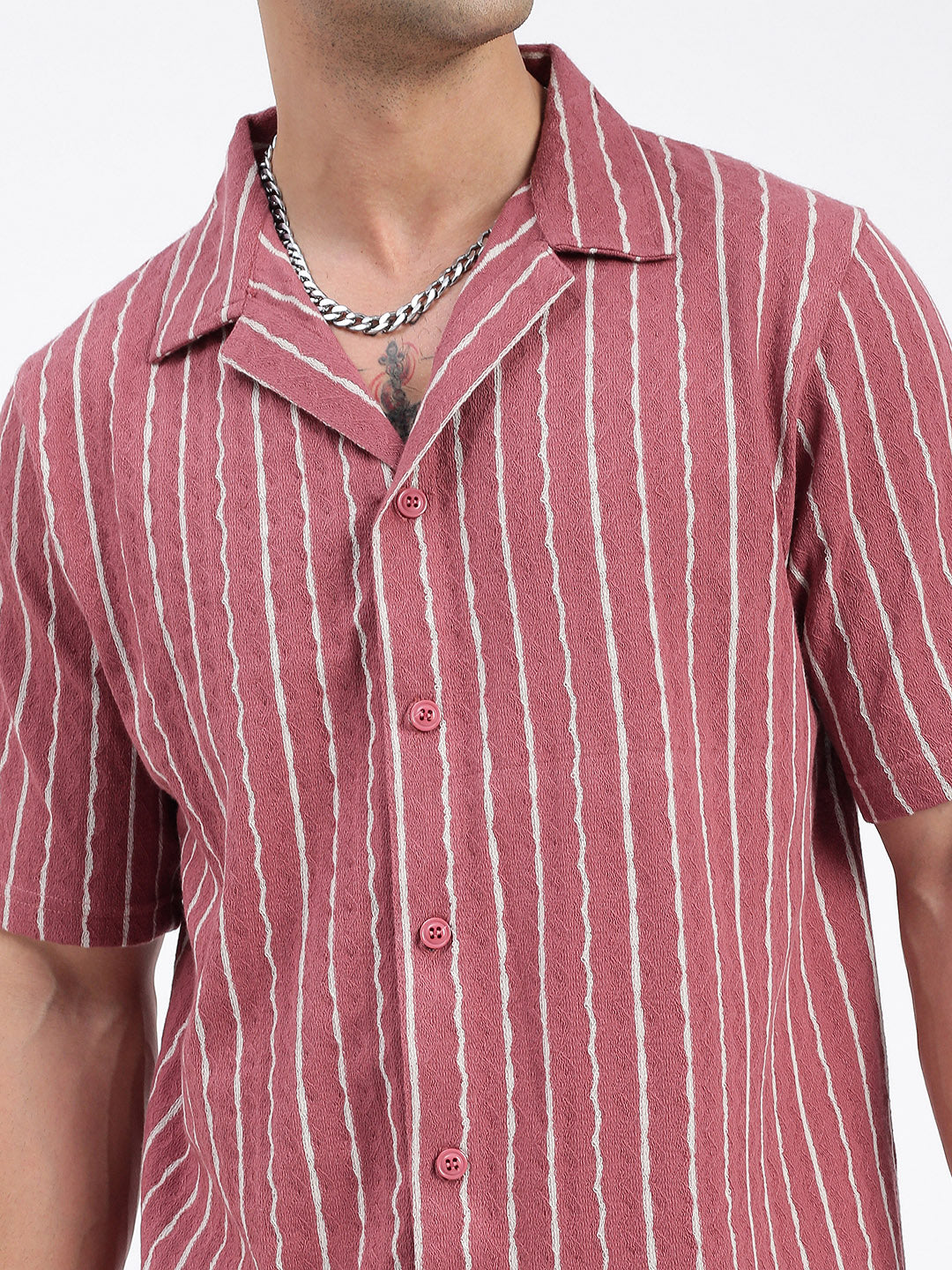 Men Solid Pink Relaxed Fit Shirt