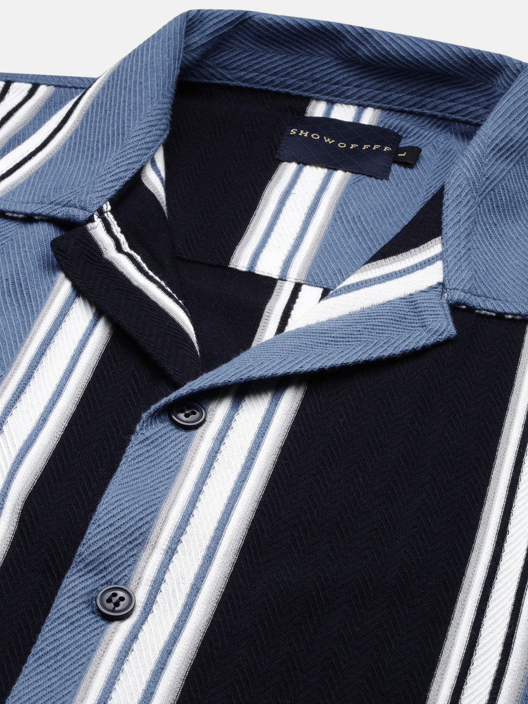 Men Striped Blue Relaxed Fit Shirt