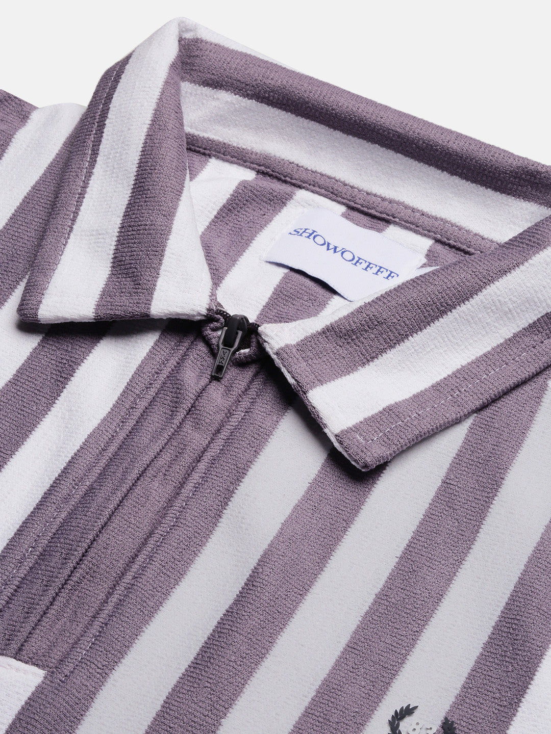 Men Purple Striped T Shirt