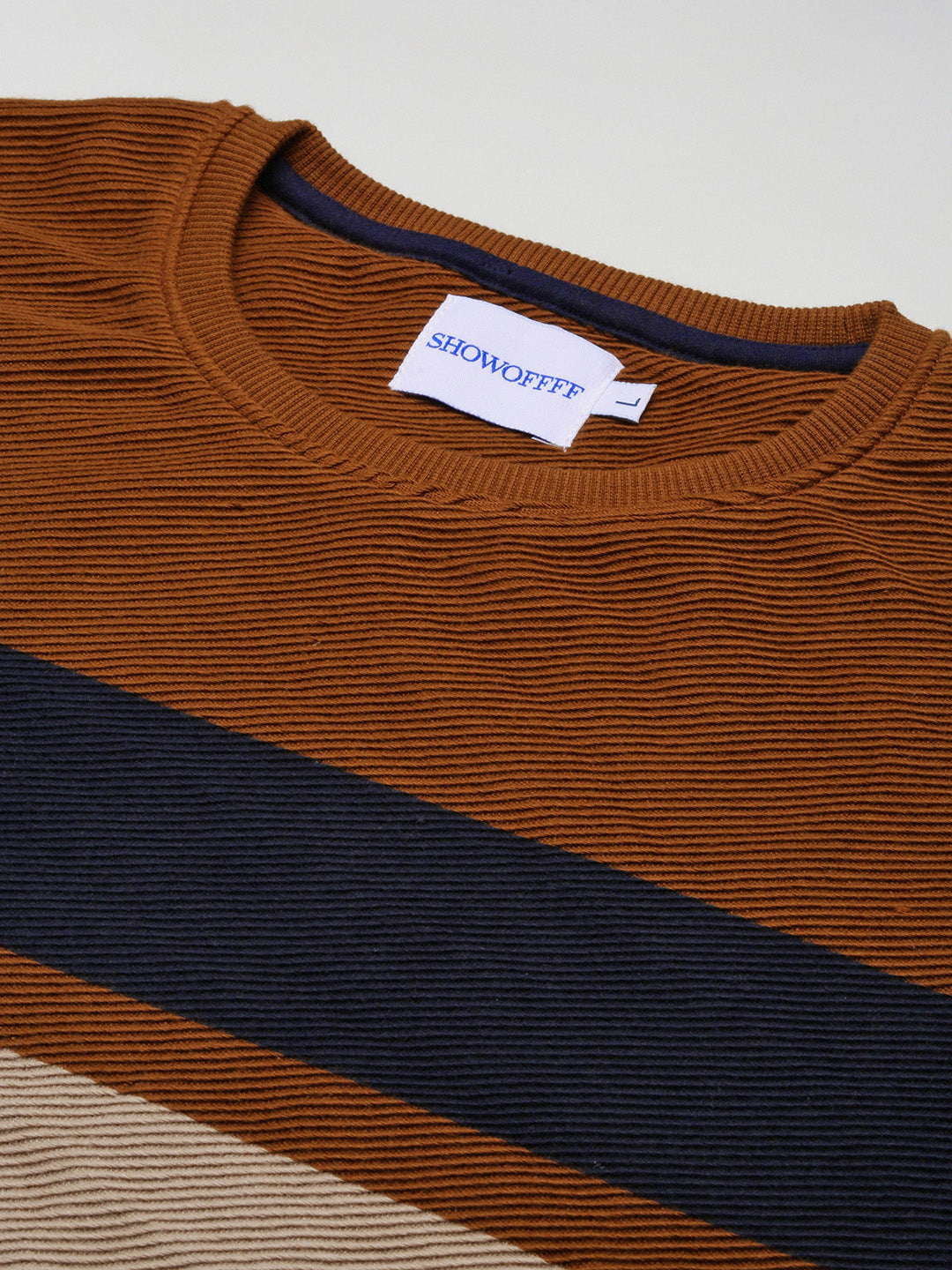 Men Brown Colourblocked Sweater