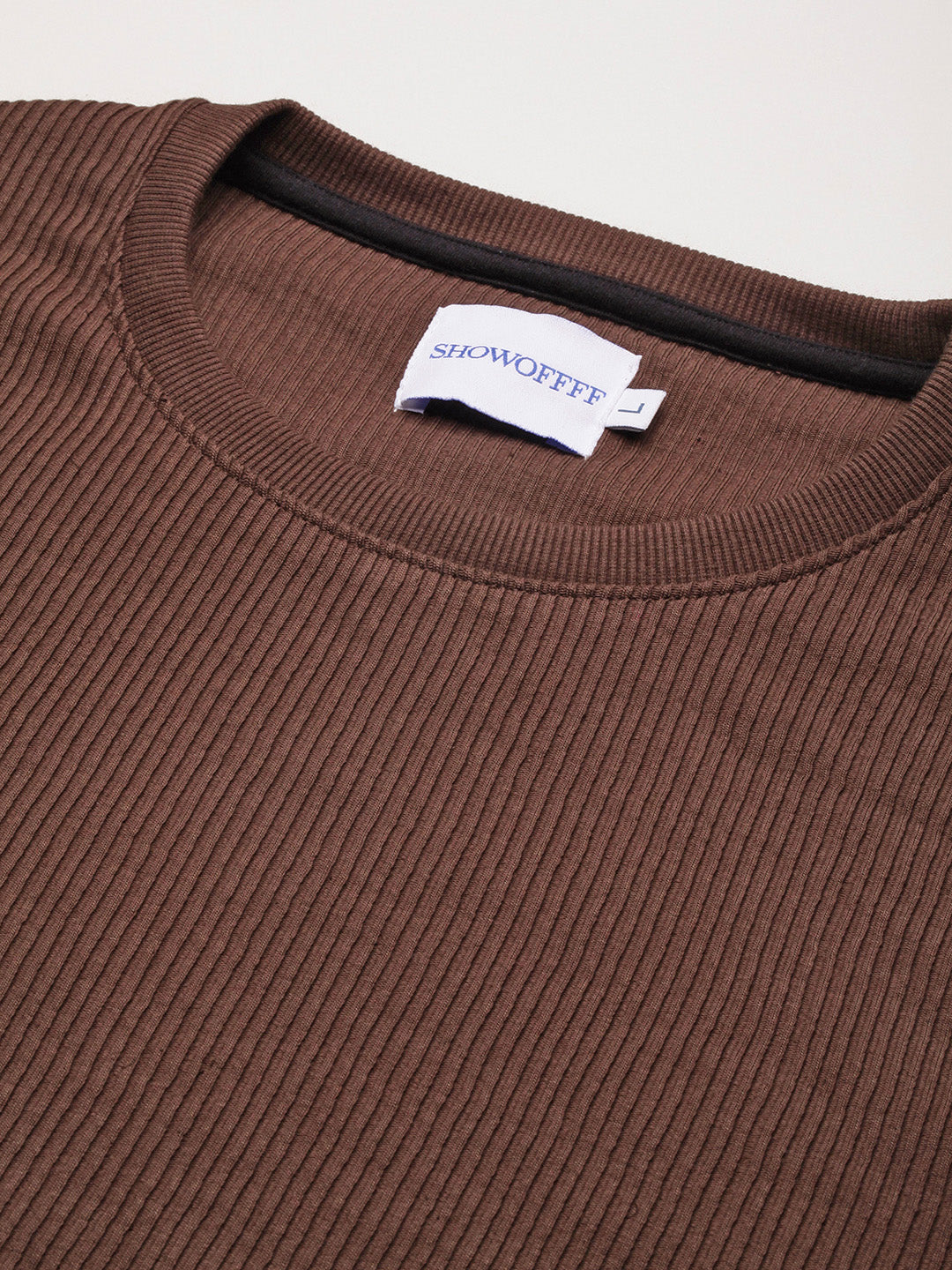 Men Brown Solid Sweatshirt