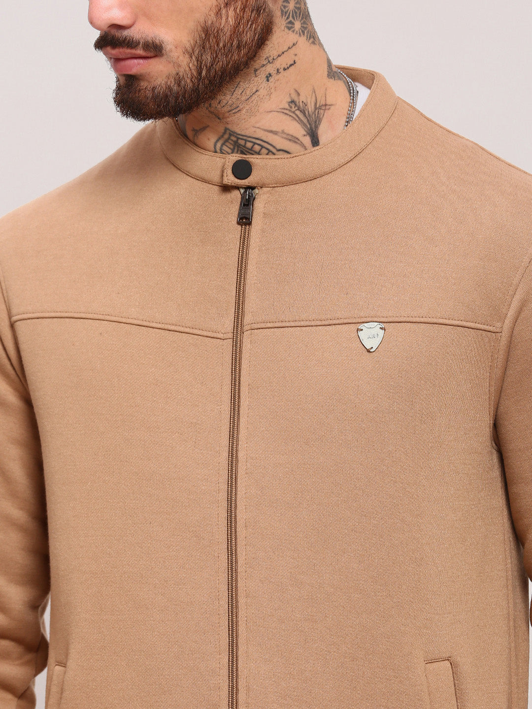 Men Brown Solid Sweatshirt