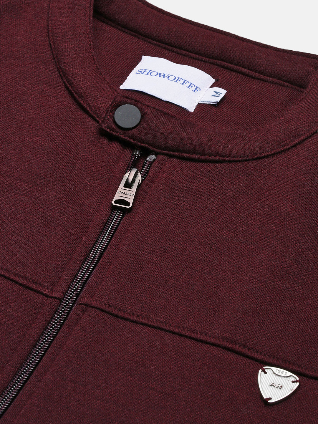 Men Burgundy Solid Sweatshirt