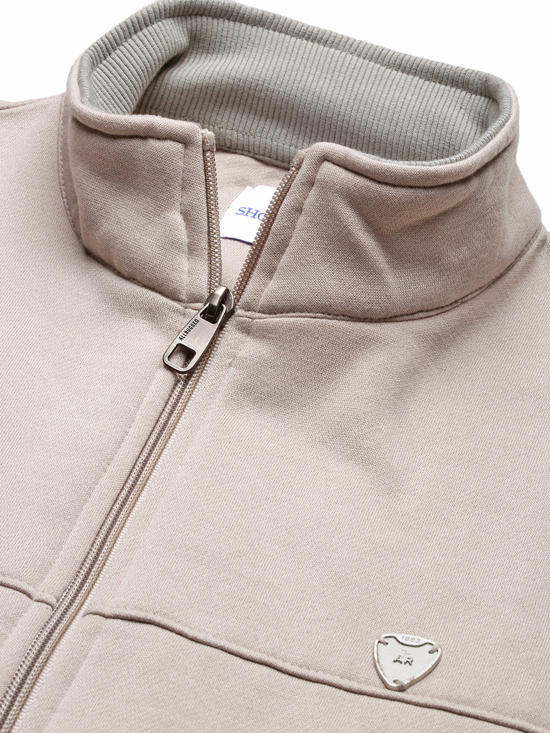 Men Cream Solid Sweatshirt