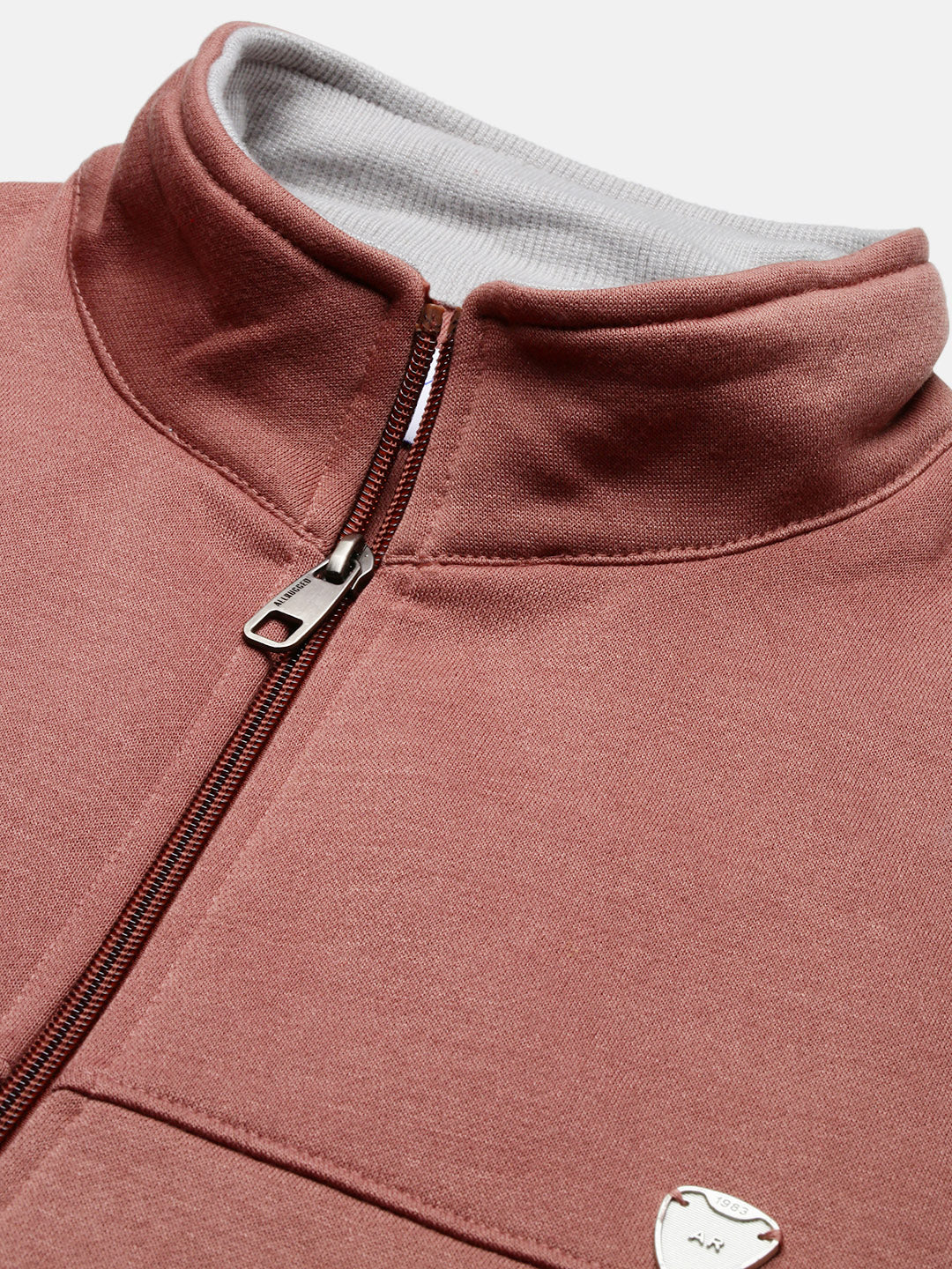 Men Peach Solid Sweatshirt