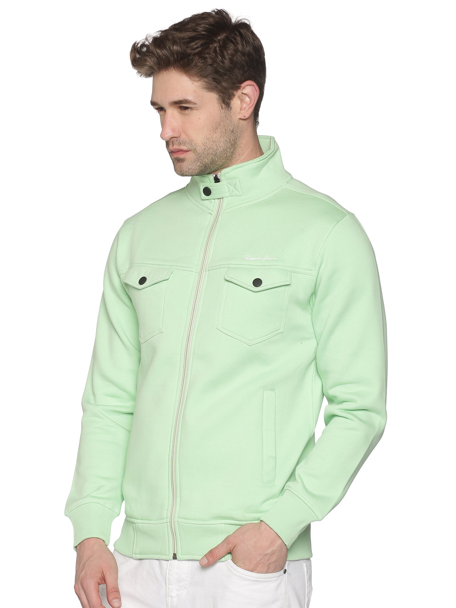 Men Solid Green Sweatshirt